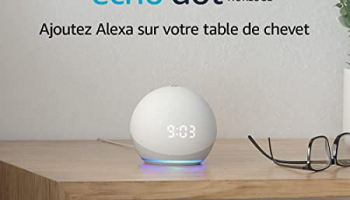 Enceinte connectée avec horloge Echo Dot pour 39,99€ au lieu de 69,99€